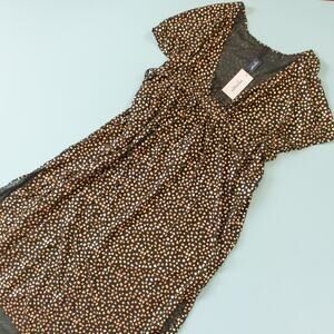 NEW Swimsuits for All Black Gold Dot Swimsuit Cover Up Kaftan Dress Size M/L